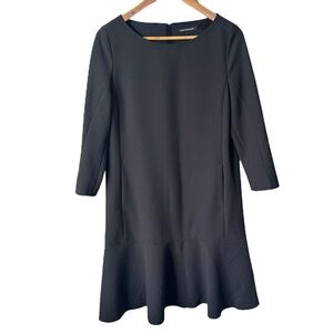 Luisa Cerano Shift Dress 3/4 Sleeve Pockets Flare Hem Women's Size 8